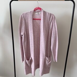 Loft Women's Soft Pink lavender Open-Front Sweater